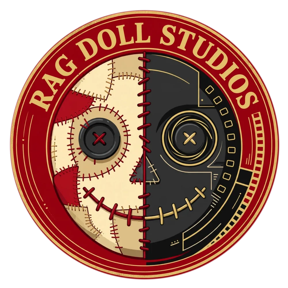 Rag Doll Studios official half rag doll, half robot badge