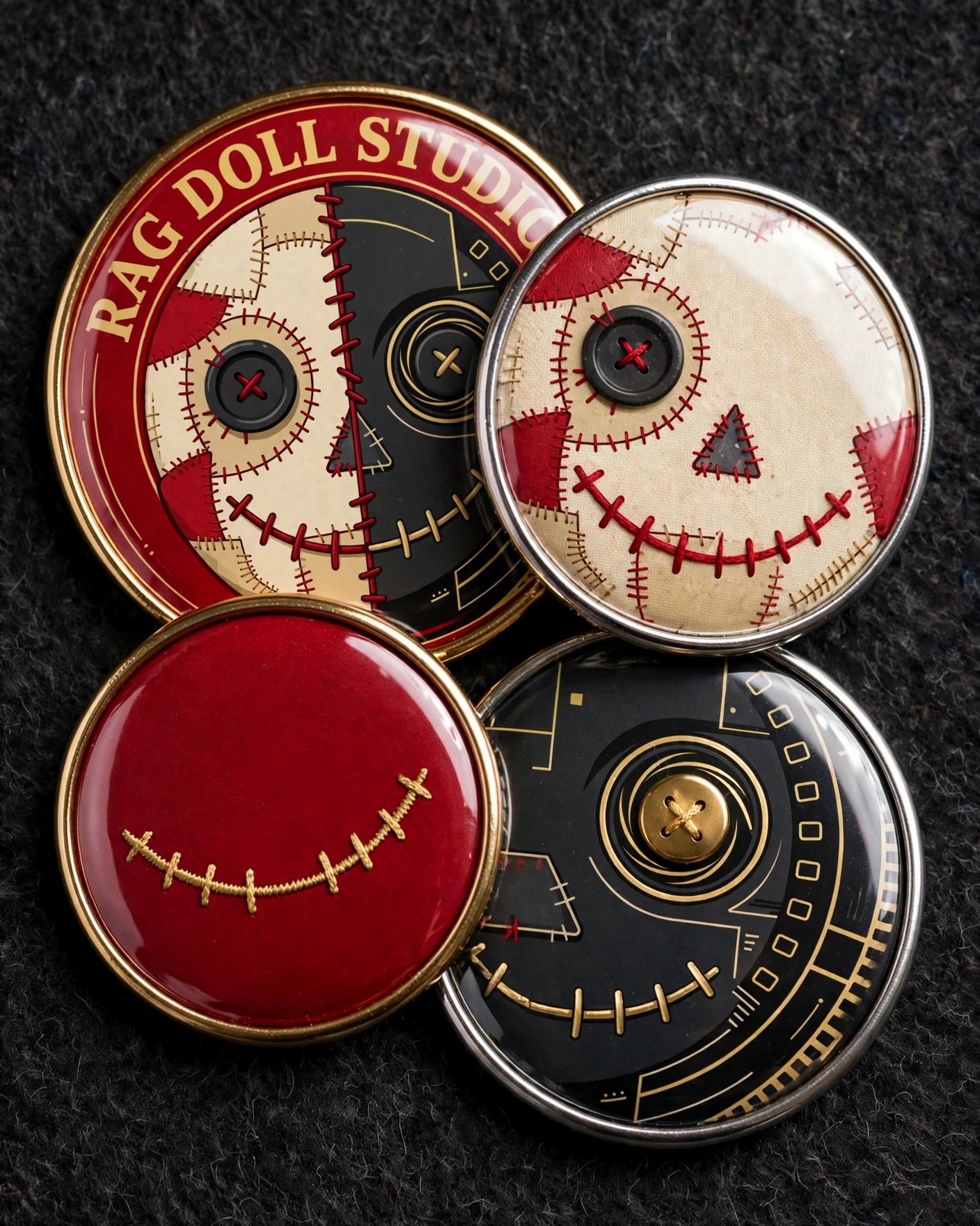 Rag Doll Studios button pin pack